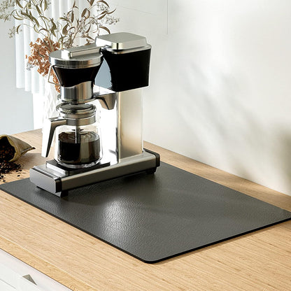 Coffee Mat 12''x19'', Dish Drying Mats for Kitchen Counter Absorbent Hide Stain Bar Mat Coffee Bar Accessories Anti Spill Mat Rubber Backed Fit Under Coffee Maker Espresso Machine Dish Rack (Gray)