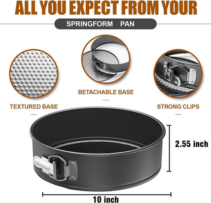 10 Inch Springform Pan Round Non Stick Cheesecake Pan Durable Baking Cake Pans with Removable Bottom Cake Molds for Baking