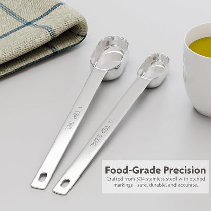 2g (1tsp|5ml) Matcha Scoop, Stainless Steel Slender Measuring Spoon for Matcha Tea Powder