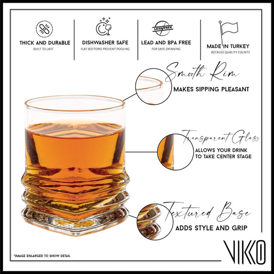 Vikko 3.25 Ounce Shot Glasses, Set of 6 Small Liquor and Spirit Glasses, Durable Tequila Bar Glasses For Alcohol and Espresso Shots, 6 Piece Shooter Glass Set (LAL)
