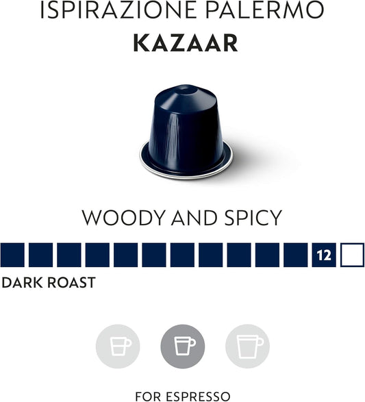 Nespresso Capsules Original Line, Kazaar, Dark Roast Coffee, 50 Count Coffee Pods