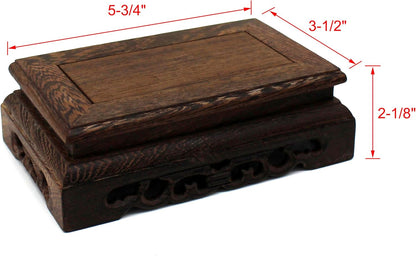 CVHOMEDECO. Primitives Rustic Rosewood Rectangle Display Stand Vase Pot Base Fishbowl Pedestal Stand. (5-3/4 Inch)