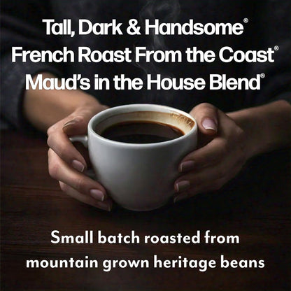 Maud's Dark Roast, Medium Roast & French Roast Coffee Pods Bundle, 54 ct, Recyclable Single Serve Pods – 100% Arabica Coffee, Compatible with Keurig K Cups Maker