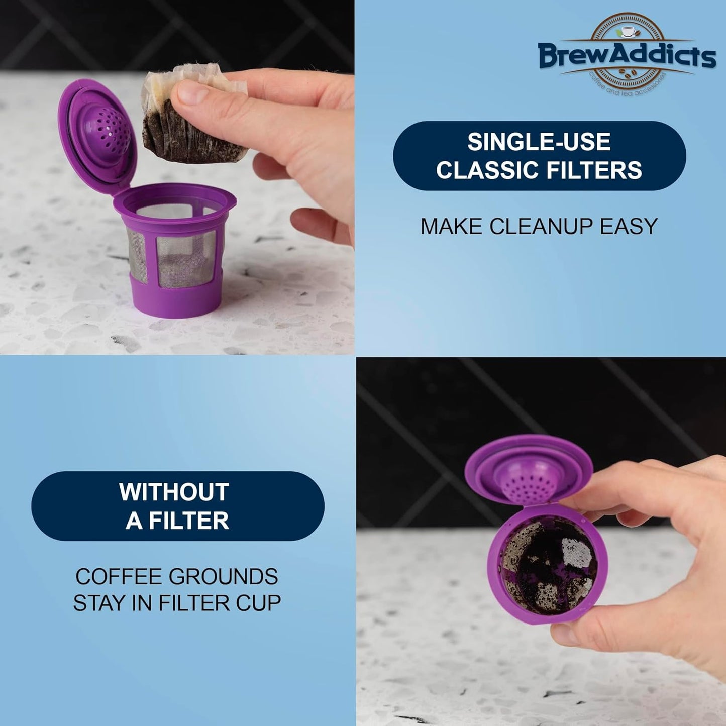 600 Paper Coffee Single-Use Filters for Keurig Brewers and Compatible with K-Cup Pods 1.0 & 2.0 Models, White Classic Design