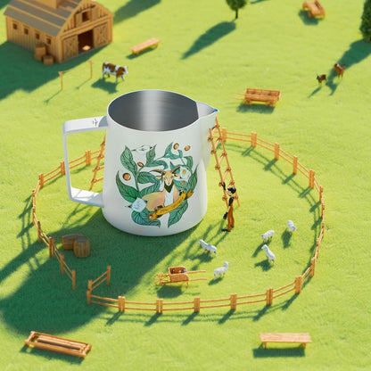 MHW-3BOMBER Espresso Steaming Pitcher Milk Frothing Pitcher Stainless Steel Milk Coffee Cappuccino Latte Art Barista Cup (Origin White, 20 Ounces) P5544