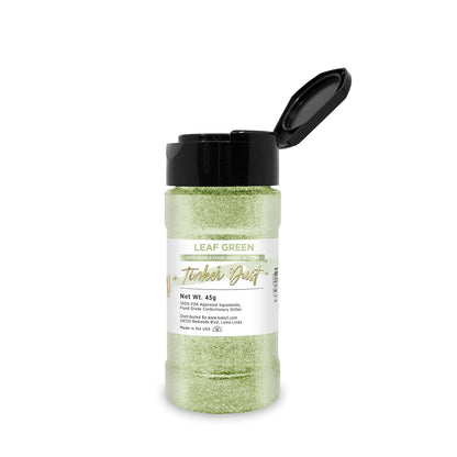 Leaf Green BAKELL Edible Glitter, 45 Grams | TINKER DUST Edible Glitter | KOSHER Certified | 100% Edible Glitter | Cakes, Cupcakes, Cake Pops, Drinks, Dessert Vegan Glitter & Dusts (45g Shaker, Leaf Green)