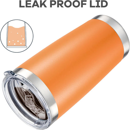 20 oz Tumbler with Lid Stainless Steel Double Wall Vacuum Insulated Tumblers Powder Coated Cups Travel Mug Keep Drinks Cold and Hot, Orange