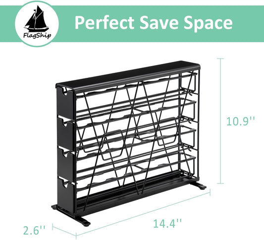FlagShip K Cup Holder for Keurig Pods Coffee Pod Storage 4 Tier K Cup Drawer Organizer for Counter (28 Pods Capacity)