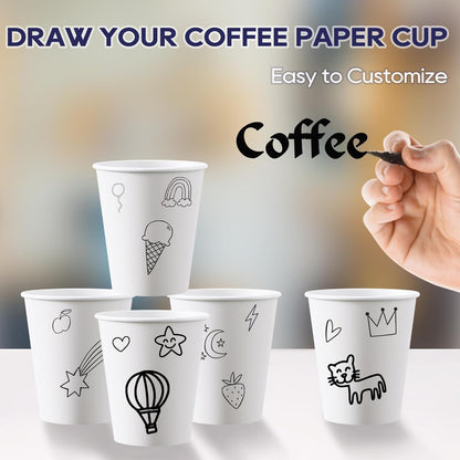 LITOPAK 1000 Count Coffee Cups 8 oz, Bulk Paper Cups 8 oz, Hot Beverage Drinking Cups for Office, Home, Party, and Events