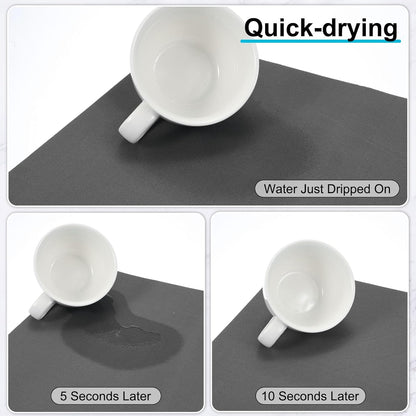 uxcell Silicone Mats for Kitchen Counter, 35.4" x 23.6" Non-Slip Countertop Protector Mat Heat Resistant Coffee Mat Waterproof Table Placemat, Dark Gray