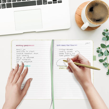 &And Per Se Lined Journal Notebook for Women&Men with Pattern, 160 Pages 100GSM Thick Paper, A5 Hardcover Journals for Writing(Light Green)