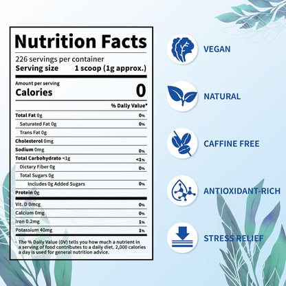 Nutrabloom Butterfly Pea Flower Powder 4 Ounce, Non-GMO Vegan Food Coloring Caffeine-Free Health Benefits Herbal Tea Powder for Cocktail, Smoothies, Drink, Baking