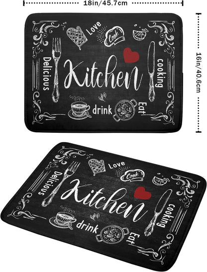 Dish Drying Mats for Kitchen Counter 16 x 18 Inch, Kitchen Drying Mat,Black Coffee Bar Dishes Pad Dish Drainer Rack Mats Absorbent Fast Dry Kitchen Accessories