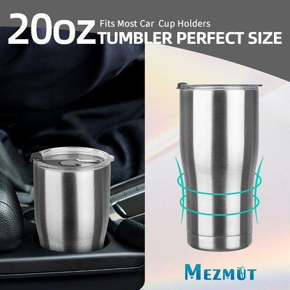 MEZMUT 20oz Coffee Tumbler with Lid and Straw Double Wall Vacuum Insulated Cup Stainless Steel Travel Mugs Insulated for Hot and Cold Leakproof Powder Coated Tumbler for Indoor and Outdoor