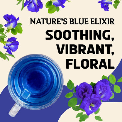 BREWIX, Butterfly Pea Flower Herbal Tea Loose Leaf (40+ Cups,1.41oz/40g) | Caffeine Free | Premium Dried Butterfly Pea Flowers For Blue & Purple Drinks, Food Coloring