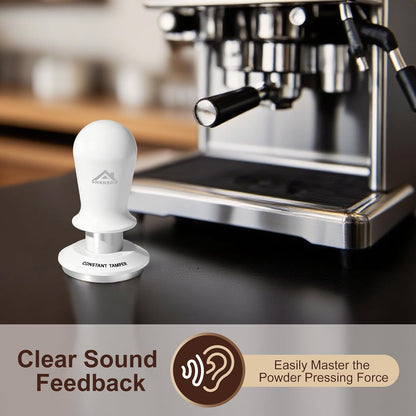 ShanSon 53mm Espresso Tamper,Coffee Accessories,Triple Spring 30lb Constant Pressure, Audible Click Sound Feedback, Stainless Steel Ripple Base,Anodized Aluminum Handle,Tamper Tool Espresso