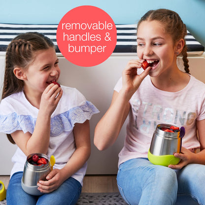 b.box Insulated Food Jar with Spork for Toddlers | Easy Open Container for Toddlers | Stainless Steel, 5hrs + of Perfect temperatures | Dishwasher Safe, BPA Free (Lemon Sherbet, 11 oz)