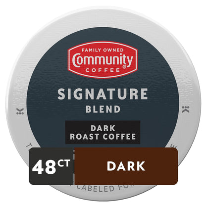 Community Coffee Signature Blend Dark Roast Single-Serve Keurig K-Cup Pods 48 Count (Pack of 1)