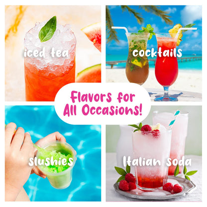 Hawaiian Shaved Ice Syrup Gallon 4-pack, Cherry, Grape, Blue Raspberry & Tiger’s Blood, for Slushies, Italian Soda, Seltzers, Popsicles, & More, No Refrigeration Needed, Allergy-friendly