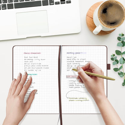 &And Per Se Lined Journal Notebook, 160 Pages, A5 5.7 x 8 inches College Ruled Thick Paper Notebook Journals for Writing, Hardcover Notebooks for Women Men Office School (1 Pack, Chocolate)