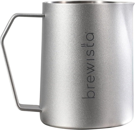 Brewista Precision Milk Frothing Pitcher, Steaming Jug, Coffee, Espresso Machine Accessories for Barista, Latte Art, Cappuccino, Stainless Steel Cup, 16 oz/480 ml, Silver