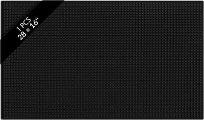Tioncy 1 Pcs Bar Mat for Countertop 28 x 16 Inch Non Slip Cocktail Rubber Coffee Bar Service Mat for Bartending Hot Dishes Restaurants Barbershop Clippers Hot Pads, Black