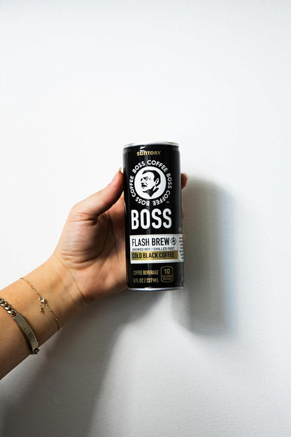BOSS Coffee by Suntory - Japanese Flash Brew Original Black Coffee, 8oz 12 Pack, Imported from Japan, Espresso Doubleshot, Ready to Drink, Keto Friendly, Vegan, No Sugar, No Dairy