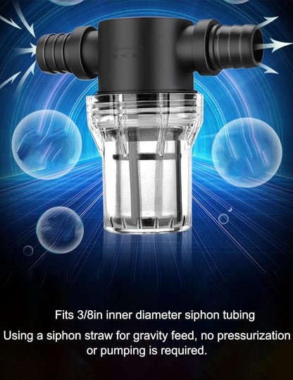 Inline Beer Filter, 100 Mesh 150 Micron Water Filter Plastic T Strainer Filtration Device, Gravity Feeding of Siphon Tube Brewing for Home Brewing Supplies (100 Mesh 150 Micron)