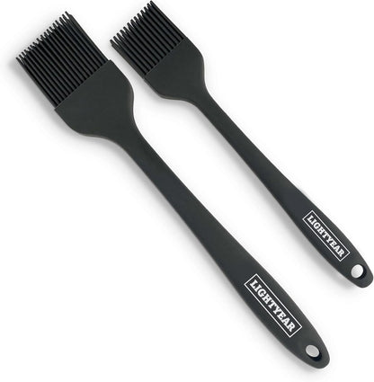 Lightyear Silicone Basting Pastry Brush Set (2 Pcs) ❘ 450°F Heat Resistant Oil Brush for Your Kitchen - Ideal For BBQ’s, Baking & Cooking | 100% Food Grade Silicone - BPA Free & Dishwasher Safe