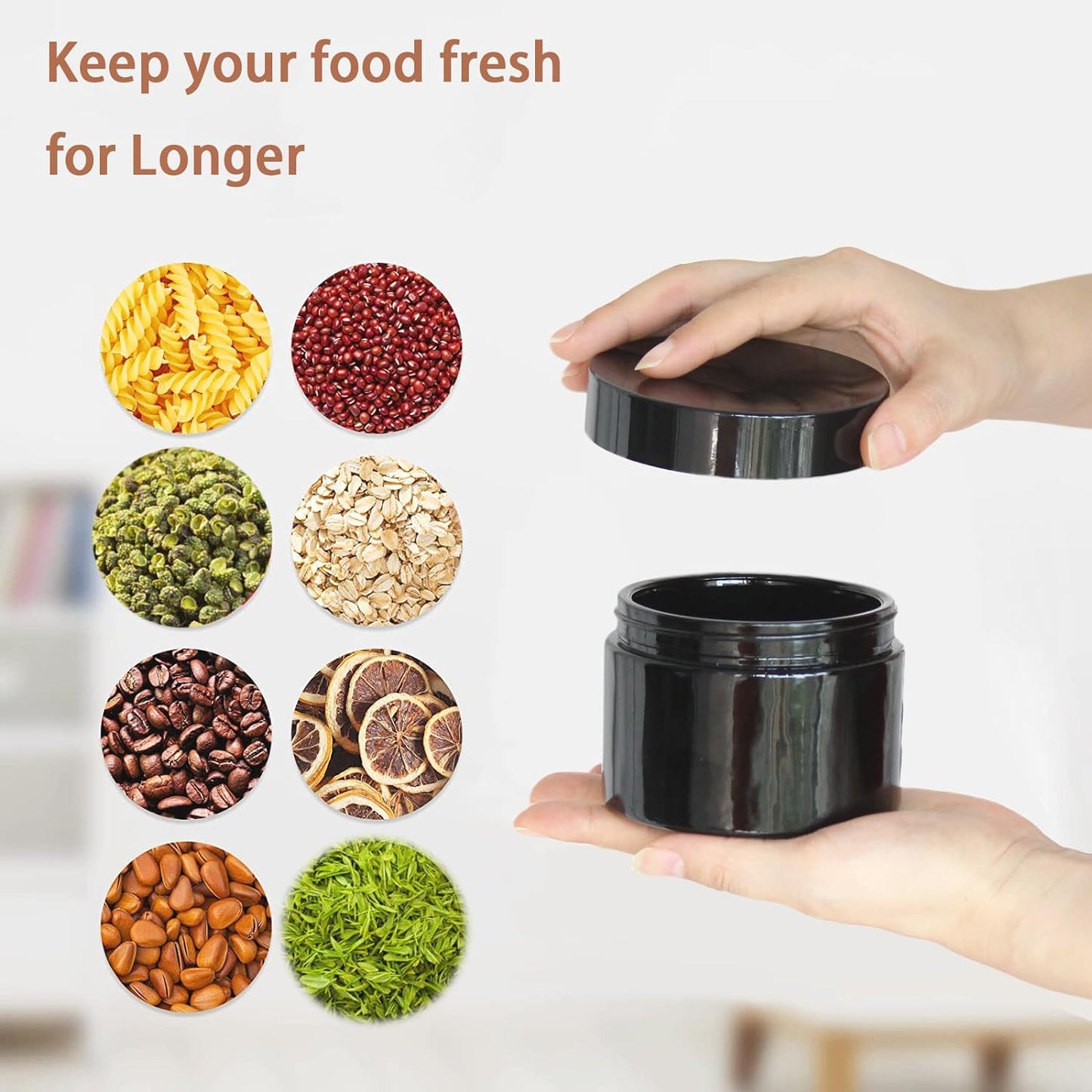 Black Glass Smell Proof Storage Jar 150ml Wide Mouth Airtight UV Protection Container for Spice Coffee