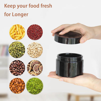 Black Glass Smell Proof Storage Jar 150ml Wide Mouth Airtight UV Protection Container for Spice Coffee