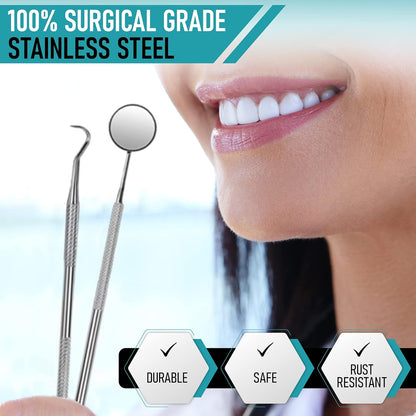 Dental Kit Tools, 10 Pack Stainless Steel Plaque Remover, Dental Tools to Remove Plaque and Tartar, Oral Care Kit with Plaque Cleaner, Tartar Pick, Tooth & Tongue Scraper for Dentist, Personal, Family