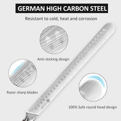 YOTSUBA Carving Knife, 12 inch Brisket Knives, High Carbon Steel Slicing Knives with Ergonomic Handle, Meat Cutting and BBQ Knife, Razor Sharp Carving Knives for Meat with Gift Box