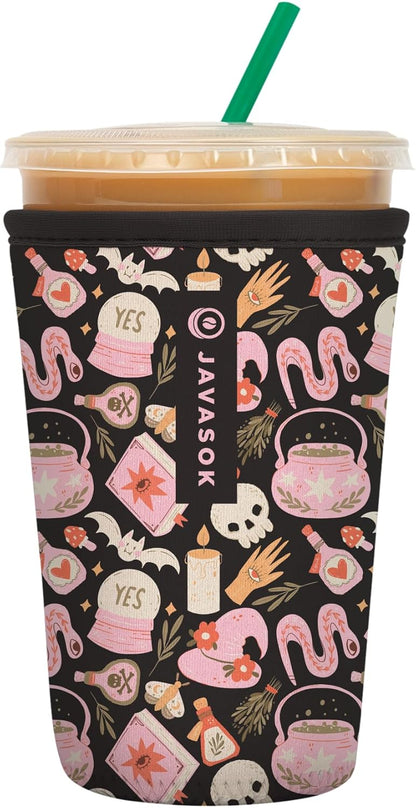 Sok It JavaSok Iced Coffee & Cold Soda Insulated Neoprene Cup Sleeve (Spellbound, Medium: 22-28oz)
