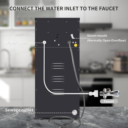Commercial Milk Frother, 2500W 110V Automatic Steam Boiling Water Machine Electric Steam Milk Frothing Machine Espresso Coffee Milk Foam Machine Steamer with LED Display for Coffee Tea Shop