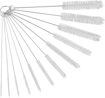 Straw Cleaner Brush Set, 12-Piece 11.8 Inch Long Botthle Cleaning Brush, Nylon Tube Brush Kit for Straws on Tumbler, Water Bottle, Sippy Cup and Pipes, Tubes or Tea Pot Spout