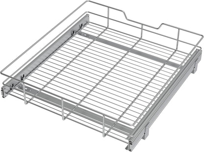 Pull Out Cabinet Organizer 20" W X 17" D, Slide Out Drawers For Kitchen Cabinets, Pull Out Drawers For Cabinets Capacity Heavy Duty Caddy, Cabinet Pull Out Shelves Chrome-Plated, Bathroom Pantry