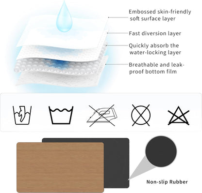 Dish Drying Mat Coffee Mat - Coffee Bar Accessories Absorbent Mat Dish Drying Mats for Kitchen Counter Sink Under Coffee Maker Espresso Machine Pot Cup Holder Easy Clean Kitchen Dish Mat 19"x12", Wood