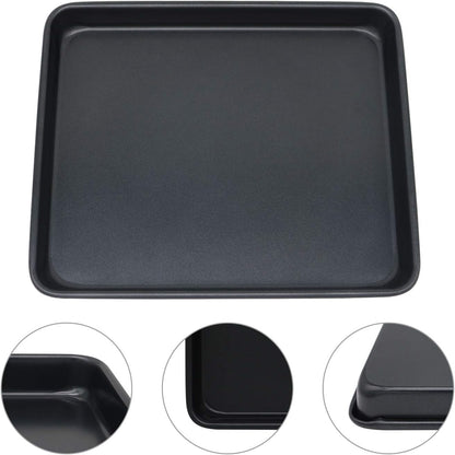 Toaster Oven Pans Set of 2, Shinsin 11-Inch Nonstick Baking Sheet Pans and Trays, 1/8 Thicker Replacement Small Baking Tray Accessories for Cookie, Non Toxic and Easy Clean and Diswasher Safe,Black