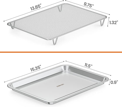 only fire Stainless Steel Baking Sheet with Rack Roasting Pans for Smokers and Pellet Grills Great Kitchen Baking Accessories