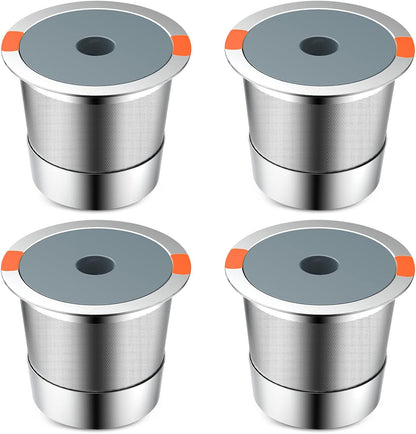 Reusable K Cups | Reusable K Cups for Keurig 1.0 & 2.0 Single Cup Coffee Makers,Stainless Steel Integrated Mesh Strainer keurig accessories (4 pack)