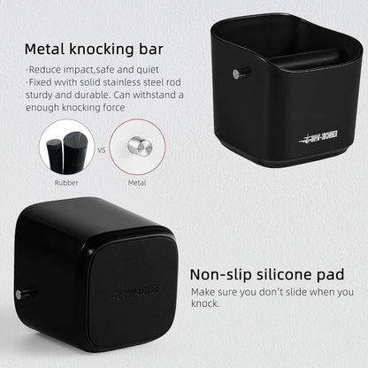 MHW-3BOMBER Espresso Knock Box, 1.2L(15 Cups) Coffee Knock Box with Coffee Clean Brush and Removable Knock Bar for Espresso Puck, Coffee Ground, Durable Espresso Accessories, CS7092-OS