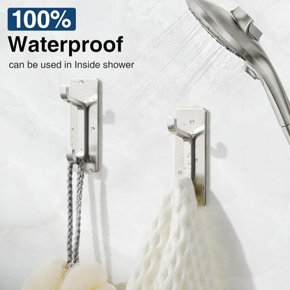 pickpiff Wall Hooks for Coat and Towel: 13LB Adhesive Door Hanger Stick on, Brushed Nickel,12 Pack