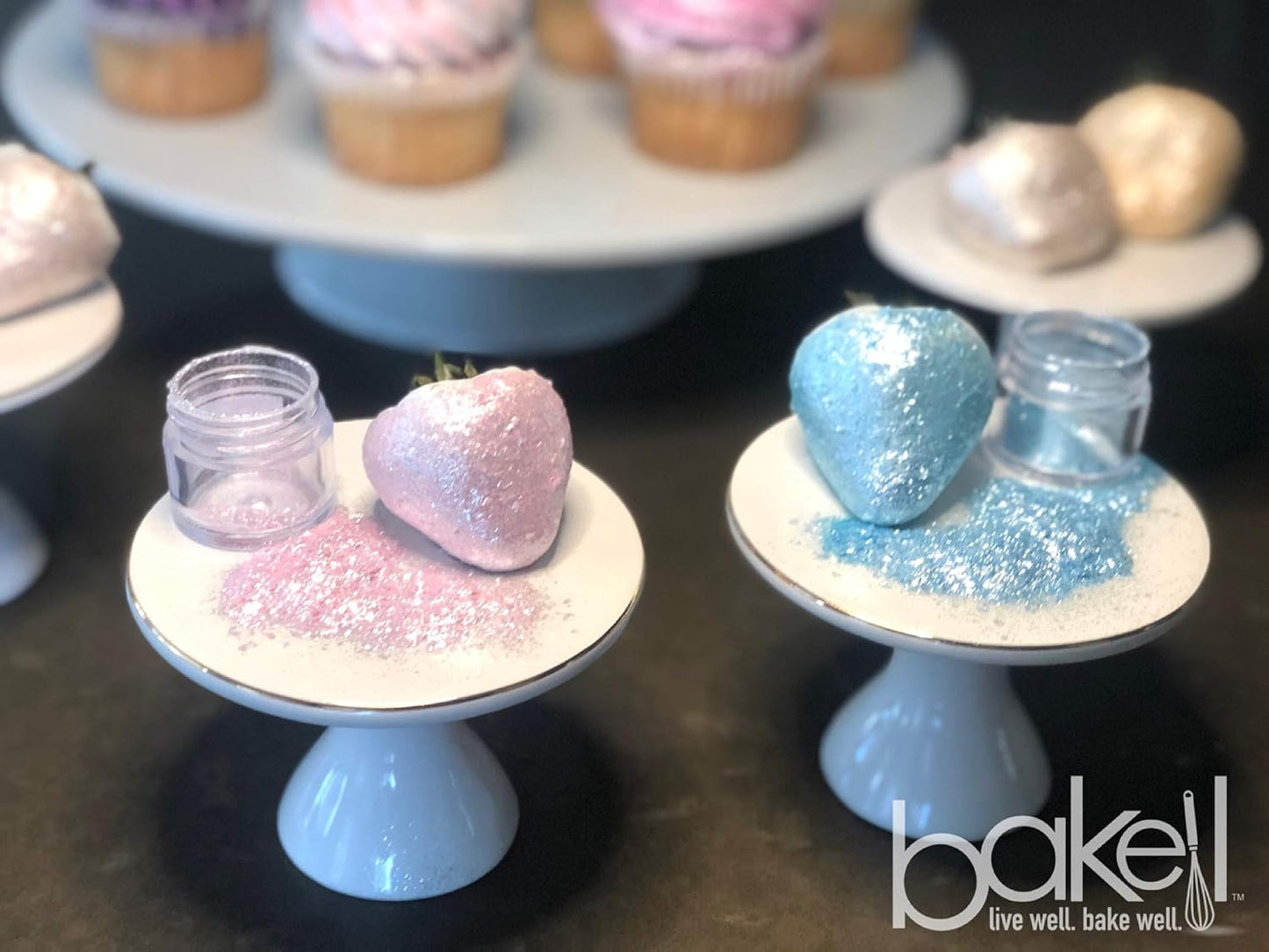 BAKELL Deep Pink Edible Glitter, 25 Grams | TINKER DUST Edible Glitter | KOSHER Certified | 100% Edible Glitter | Cakes, Cupcakes, Cake Pops, Drinks, Dessert Vegan Glitter & Dusts (25g, Deep Pink)