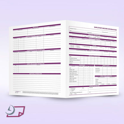 NextDayLabels Employee Personnel File Folders - 25-Pack Preprinted HR Folders with Secure Internal Pockets - Heavyweight White Cardstock for Discreet Employee Records - Made in USA