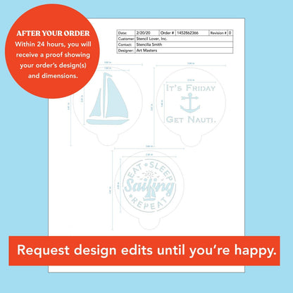 Stencil Stop Custom Coffee Stencil - Customizable for Business Logos, Faces, Images - 14 Mil Mylar Plastic (3.5 x 3.5 inches - 10 Pack)