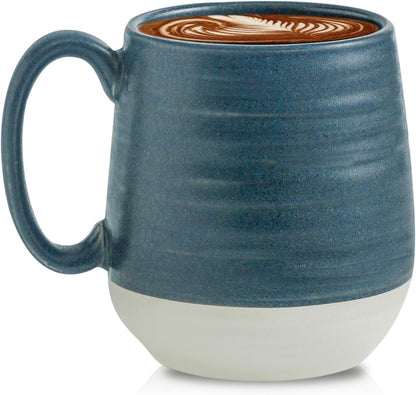 Hasense Coffee Mugs, 20 oz Oversized Coffee Cups Ceramic, Tea Cup with Handle for Coffee Cappuccino Soup Latte Hot Cocoa, Holiday Gift Mugs for Women and Men, 1 PCS(Deep Blue)