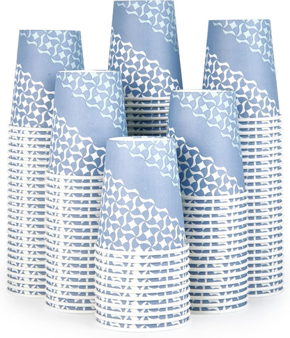 MUCHII 8 oz Paper Cups, 300 Count Disposable Coffee Cups for Hot Beverages, Water, Juice, or Tea