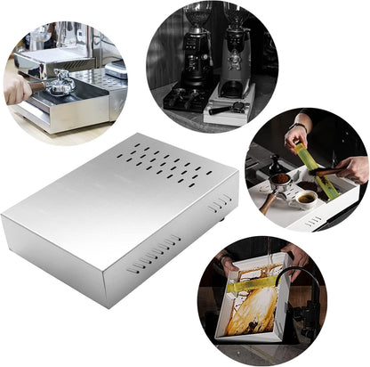 Espresso Knock Box Drawer, 2.5L Capacity Stainless Steel Detachable Coffee Ground Knock Container,For Home,Office,Restaurant and Coffee Shop (Silver)