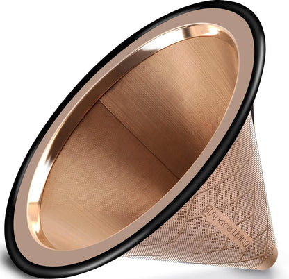 Compatible with Hario V60, Chemex Pour Over Coffee Filter - Wide Metal Base Reusable Stainless Steel Coffee Dripper - Paperless Coffee Filter for Sustainable Brewing